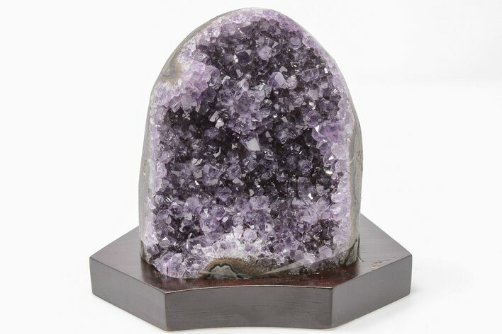 Amethyst Cluster With Wood Base - Uruguay #199826